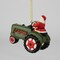 Ceramic Santa On Green Tractor Ornament, Gift for Him or Dad, Kitchen Décor, Christmas Décor, Gift for Farmer, Farmhouse Decor